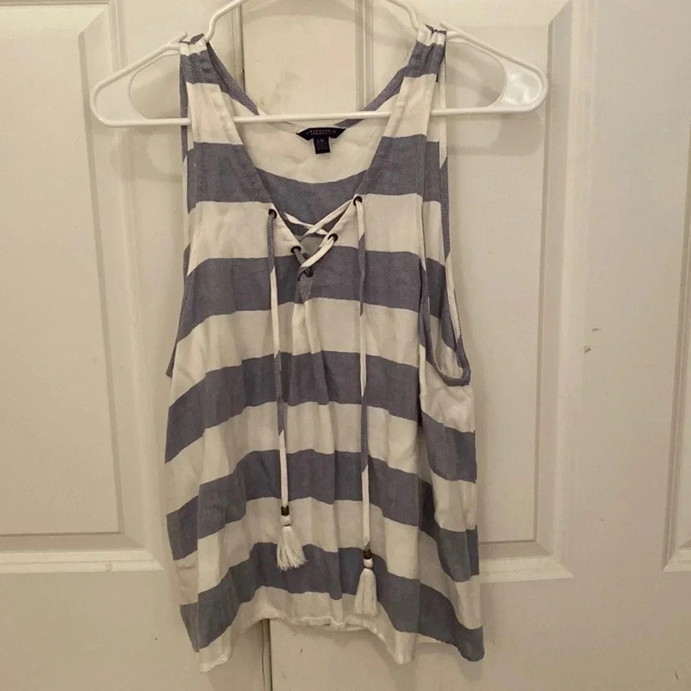 AéRopostale blue and white tank top size large